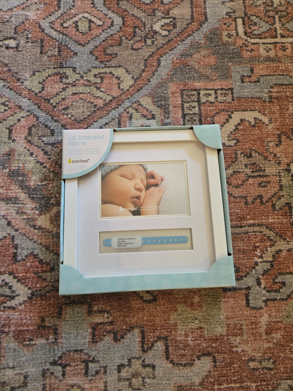 pearhead Blue Baby ID Bracelet Frame